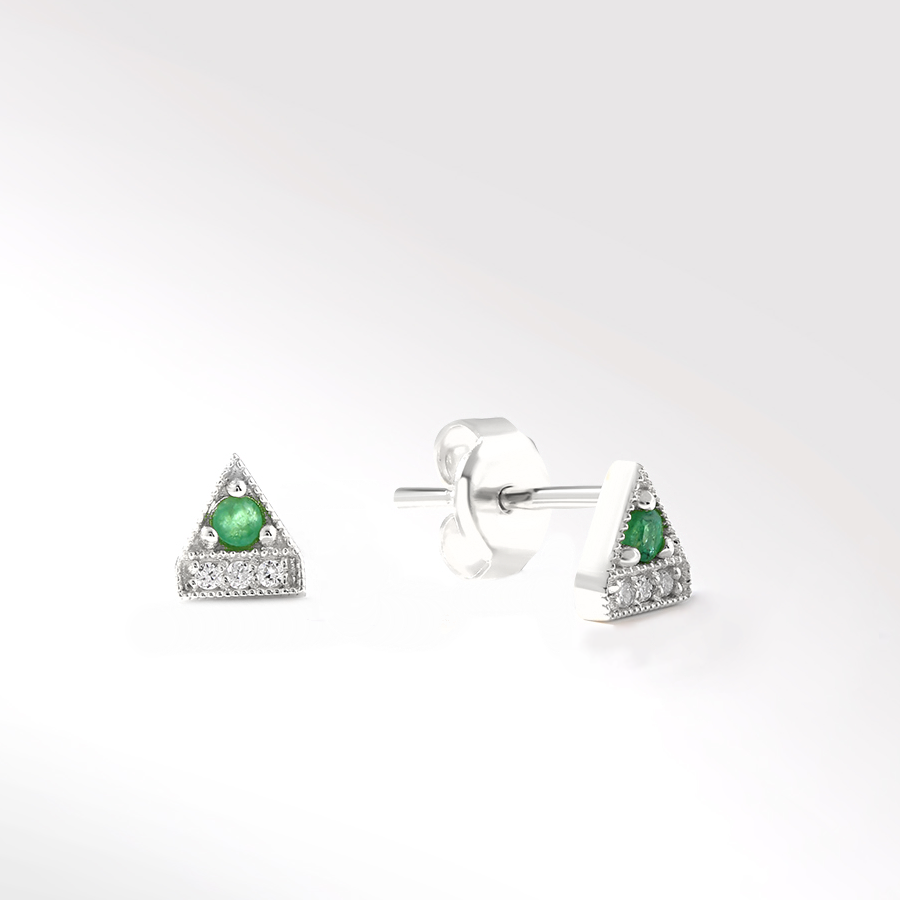 Egypt Emerald and Diamond Earrings