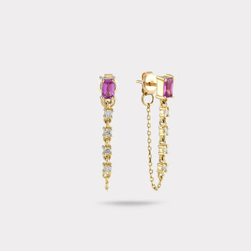 Inevitable Pink Tourmaline and Diamond Earrings
