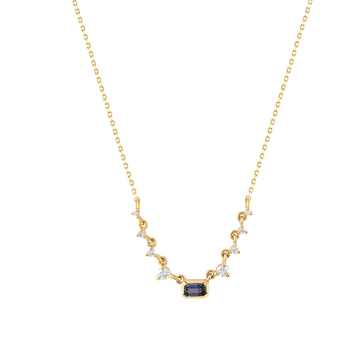 Luster Necklace with Sapphire and Diamonds
