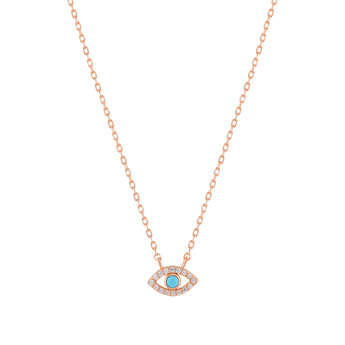 Protection Necklace with Turquoise and Diamond