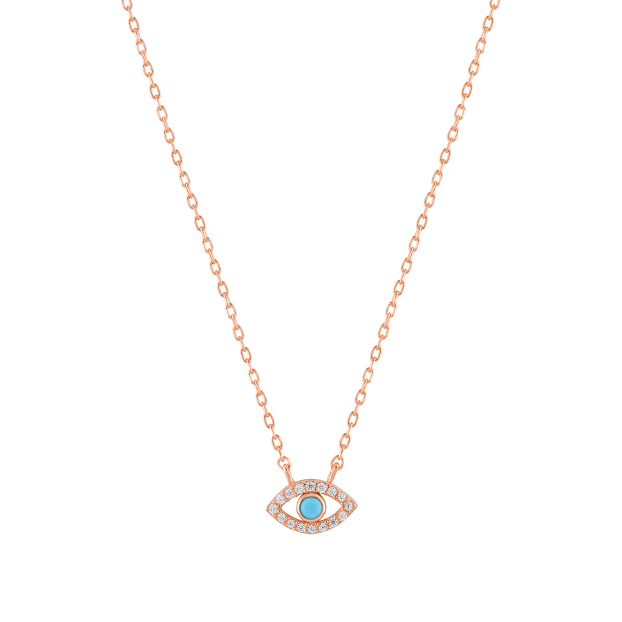 Protection Necklace with Turquoise and Diamond