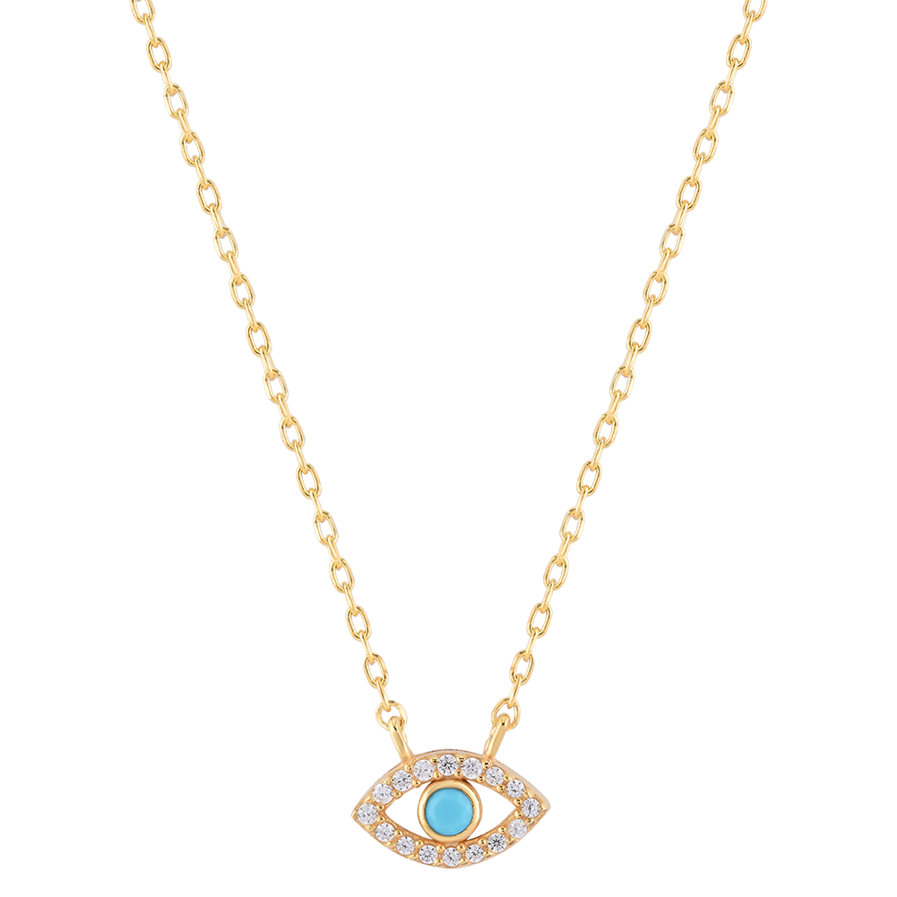 Protection Necklace with Turquoise and Diamond
