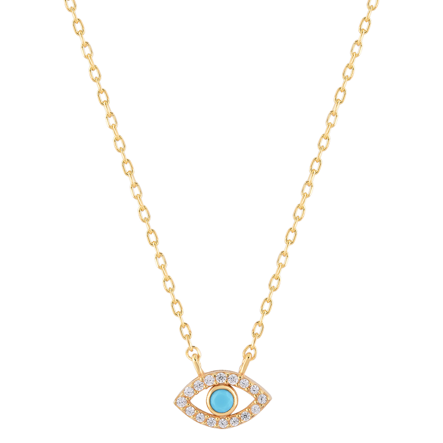 Protection Necklace with Turquoise and Diamond