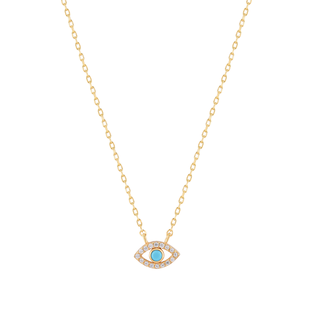 Protection Necklace with Turquoise and Diamond