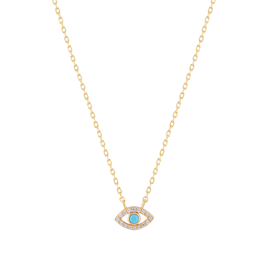 Protection Necklace with Turquoise and Diamond