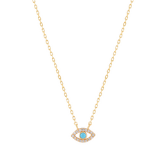 Protection Necklace with Turquoise and Diamond