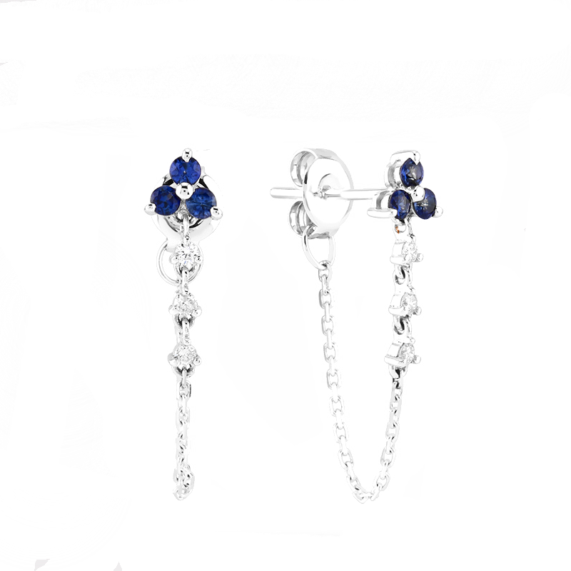 Finest Sapphire and Diamond Earrings