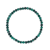 Faceted Green malachite beaded bracelet on a white background