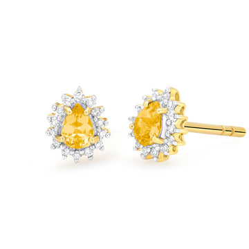 Marie Citrine and Diamond Earrings