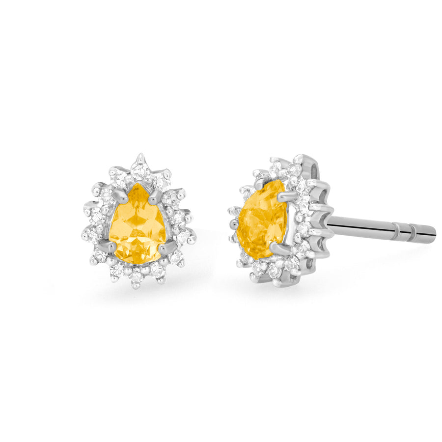 Marie Citrine and Diamond Earrings