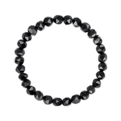 Black beaded bracelet on a white background