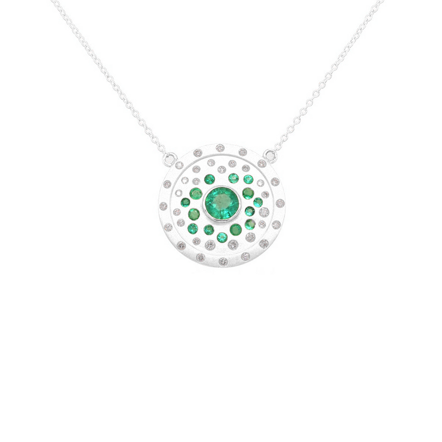Initiation Necklace with Emerald and Diamond