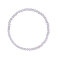 Faceted clear quartz gemstone bracelet on a white background