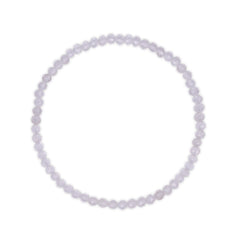 Faceted clear quartz gemstone bracelet on a white background