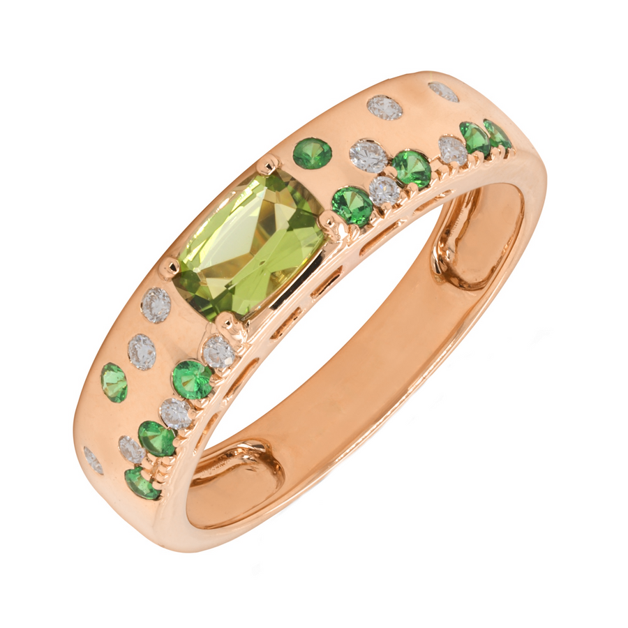 Queendom Peridot Green Garnet Ring