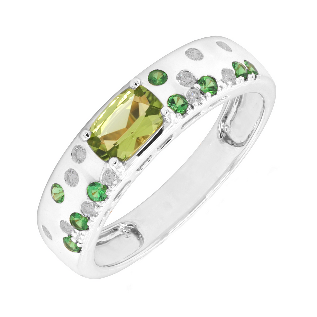Queendom Peridot Green Garnet Ring