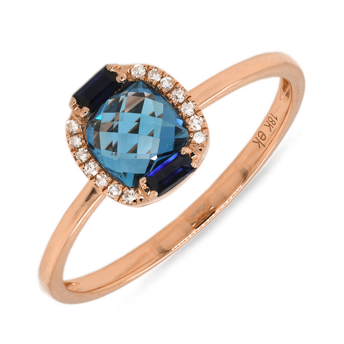 Graduate London Blue Topaz and Sapphire Ring