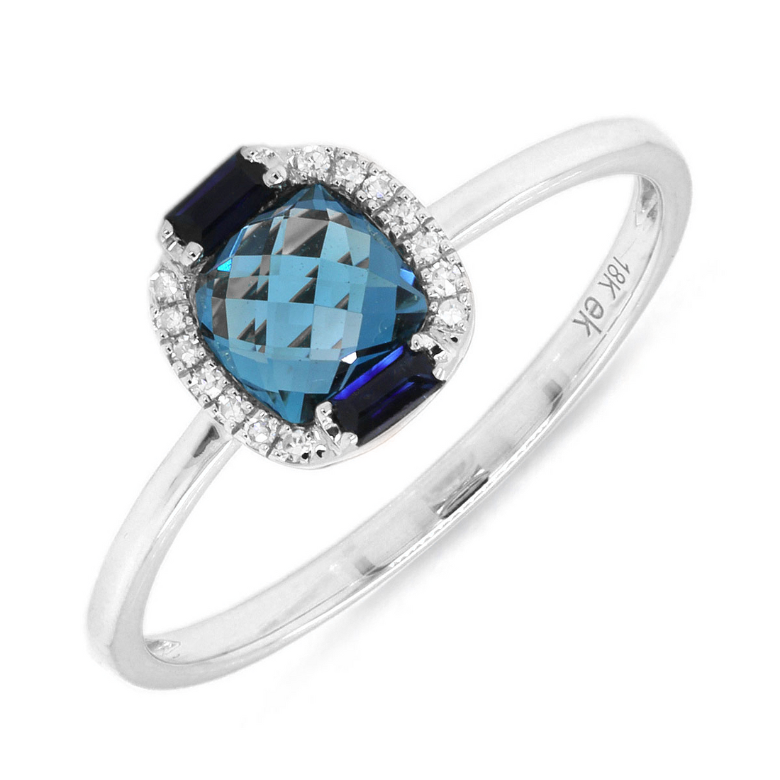 Graduate London Blue Topaz and Sapphire Ring