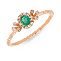 Surya Emerald and Diamond Ring