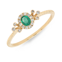 Surya Emerald and Diamond Ring