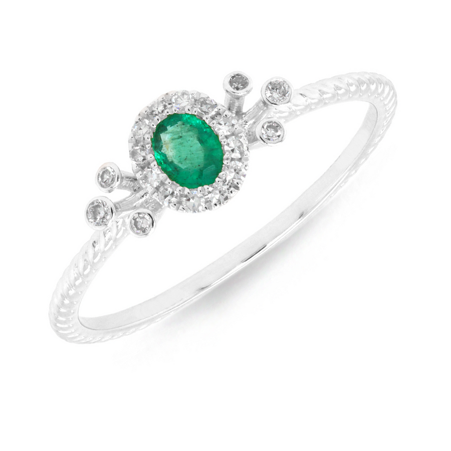 Surya Emerald and Diamond Ring