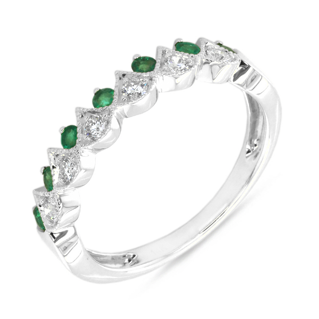 Corona Emerald and Diamond Ring