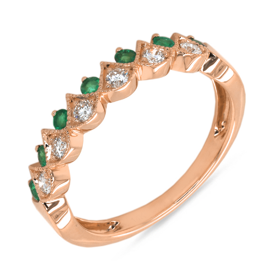 Corona Emerald and Diamond Ring