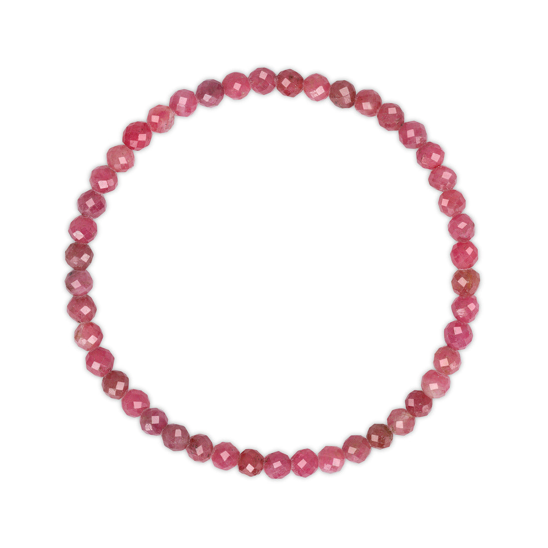 Pink beaded bracelet on a white background