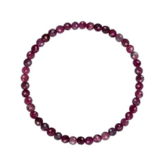 Red wine colored beaded bracelet on a white background