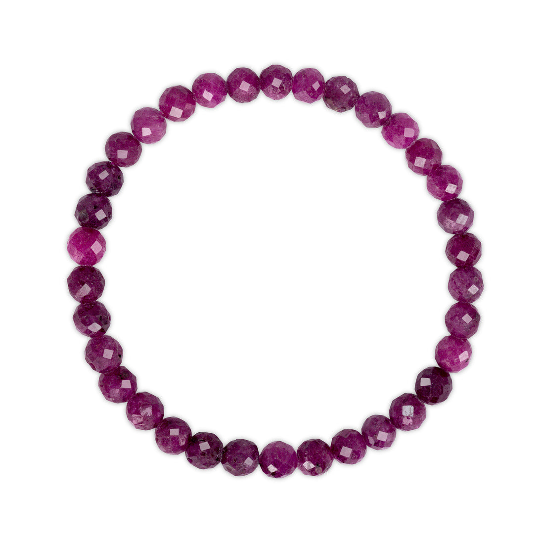 Faceted Ruby 6mm Bracelet