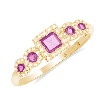 Heritage Pink Tourmaline and Diamond Ring