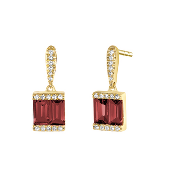 Shine Red Garnet Earrings