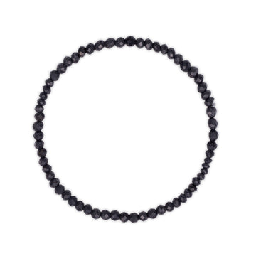 Faceted black shungite beaded bracelet
