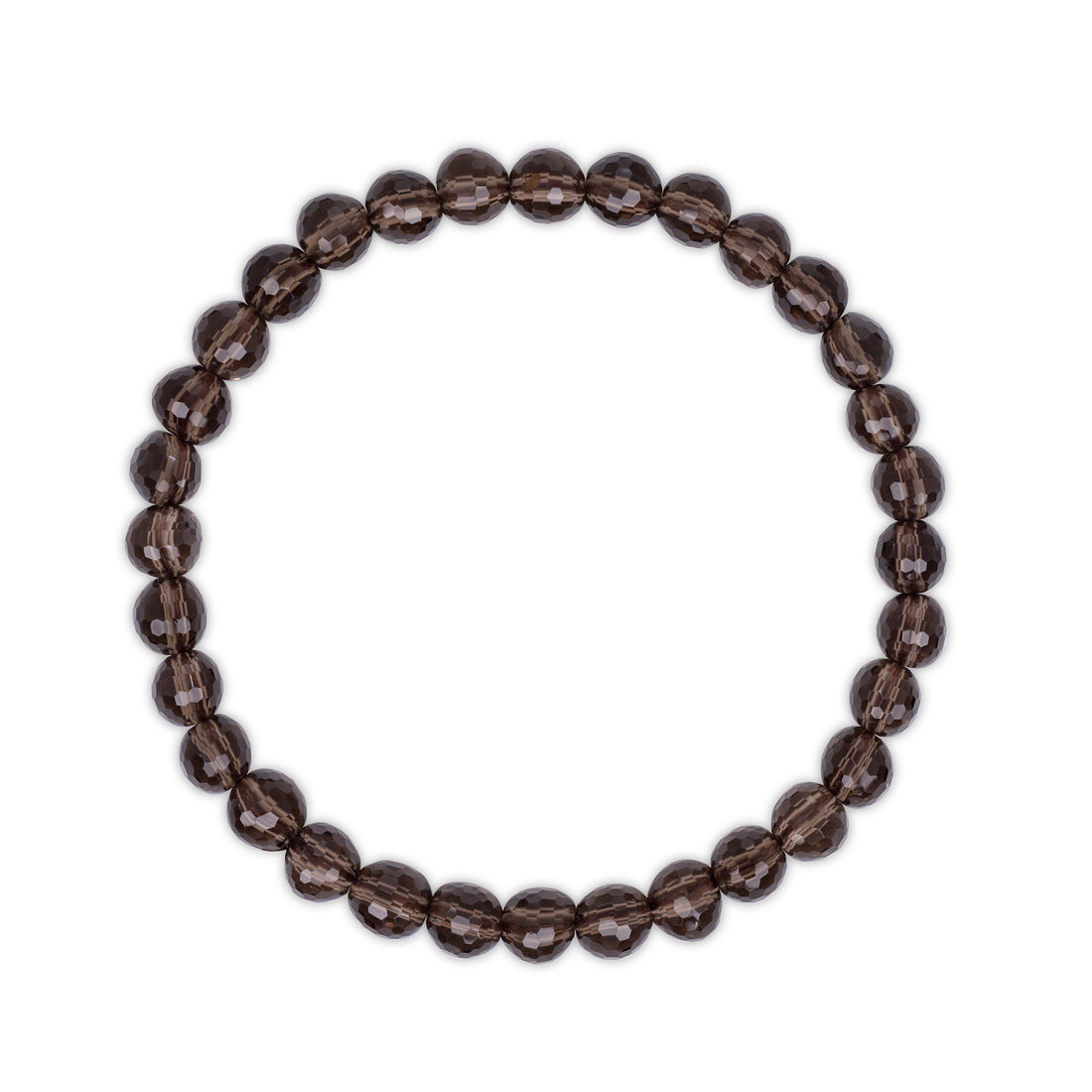 Faceted Smoky Quartz Beaded Bracelet