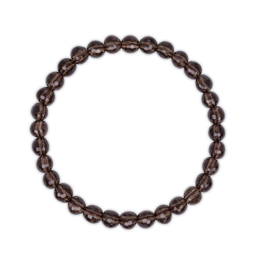 Faceted Smoky Quartz Beaded Bracelet