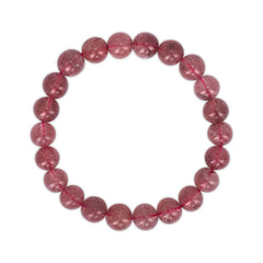 Strawberry beaded bracelet on a white background