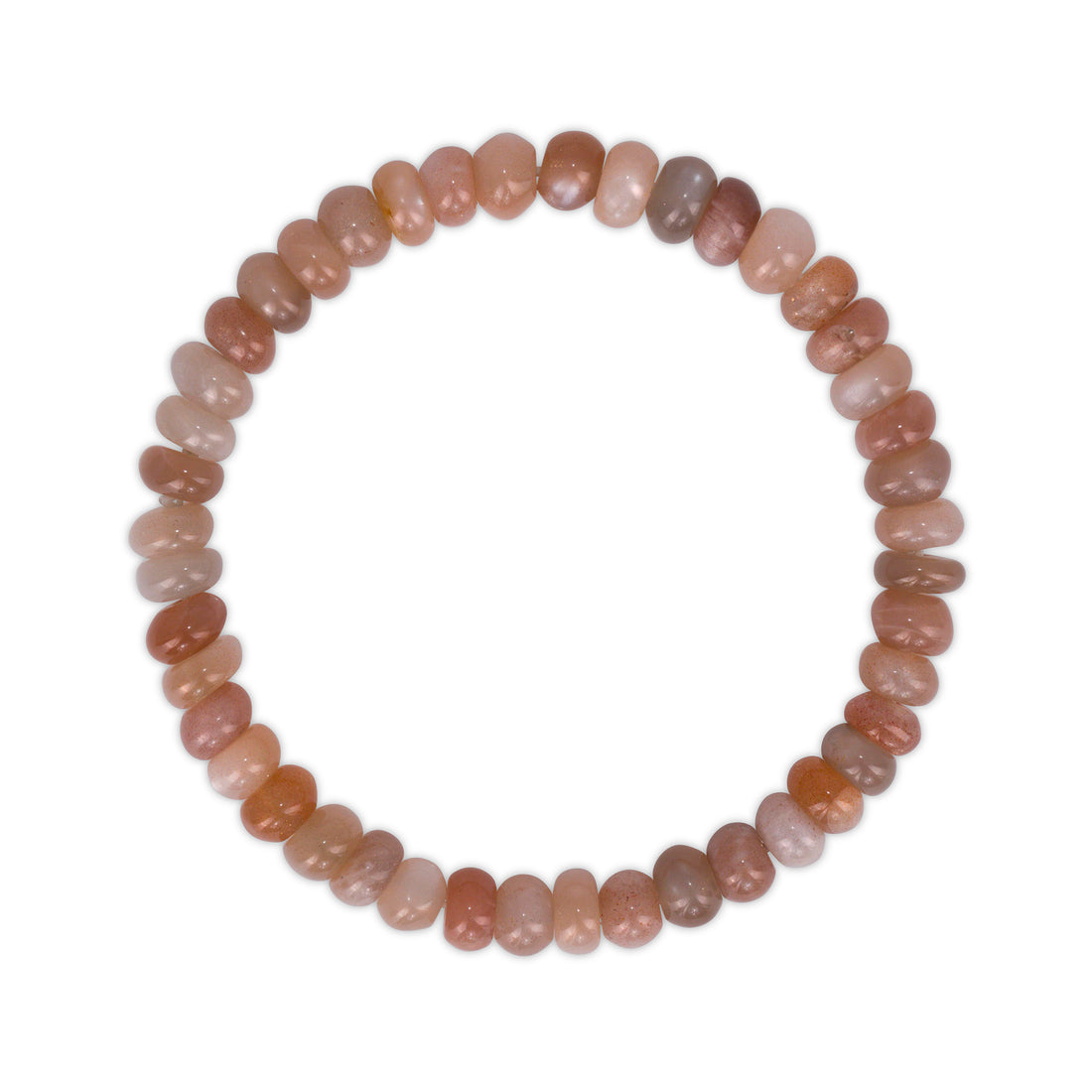 Beaded bracelet with multicolored stones on a white background