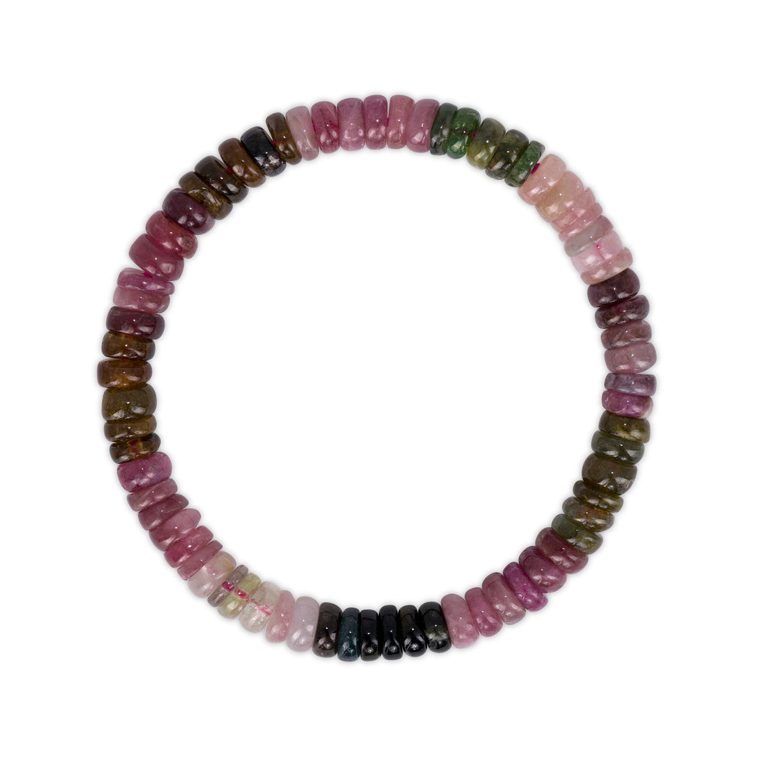 Multicolored beaded bracelet on a white background