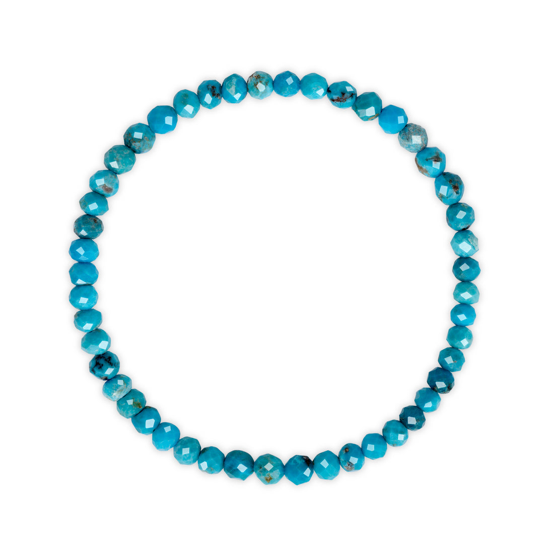 Turquoise beaded bracelet on a white background