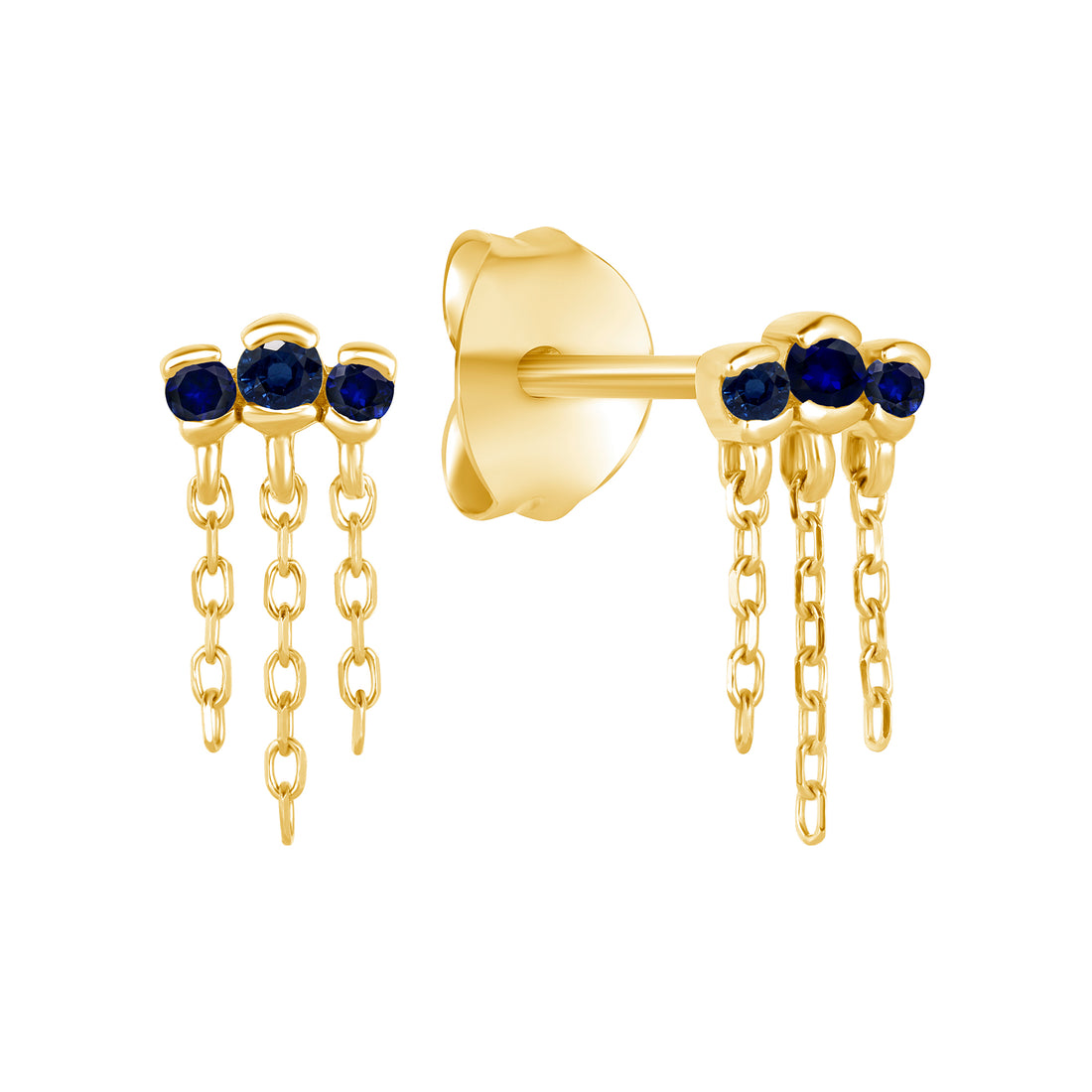 Gaze Earrings with Blue Sapphire