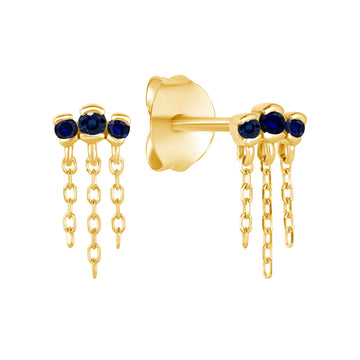 Gaze Earrings with Blue Sapphire
