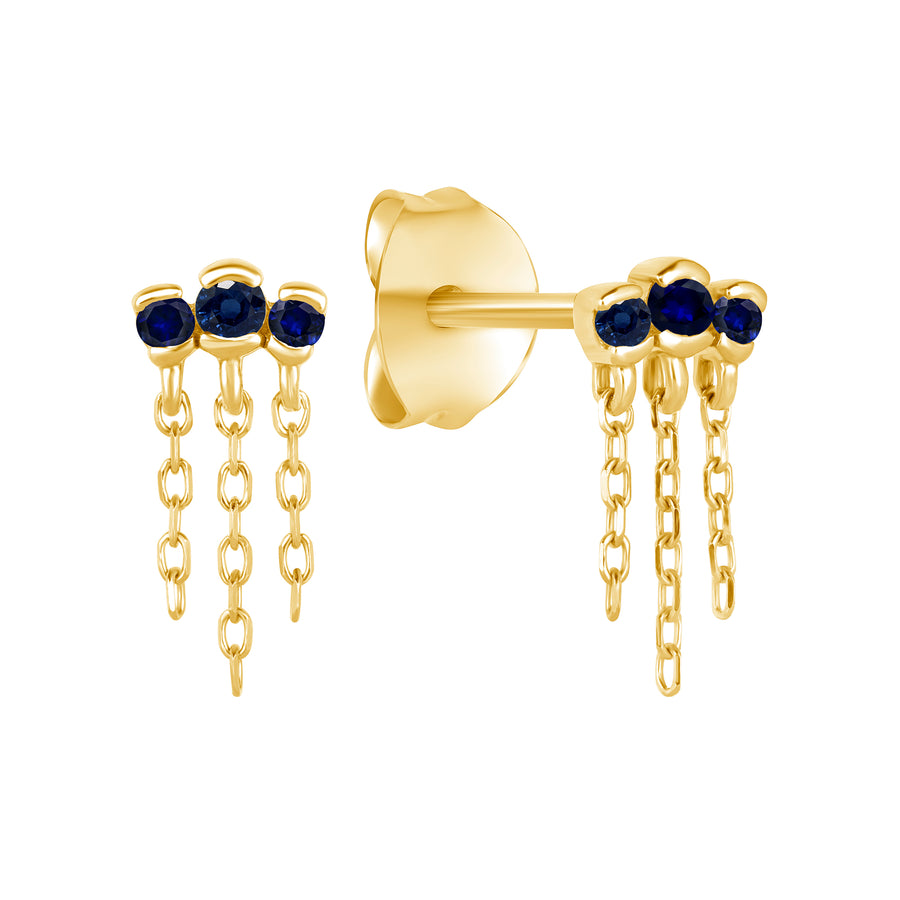 Gaze Earrings with Blue Sapphire