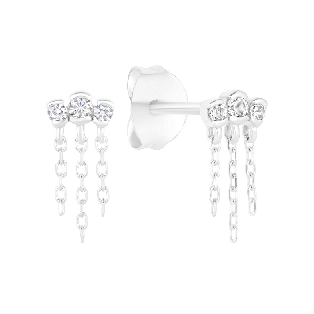 Gaze Earrings with White Sapphire