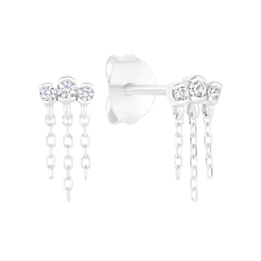 Gaze Earrings with White Sapphire