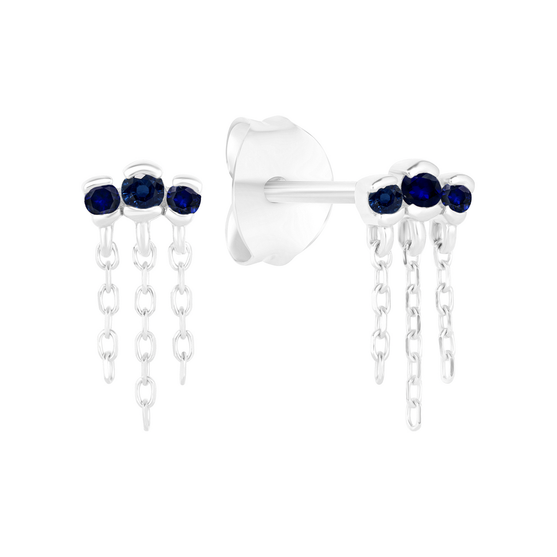 Gaze Earrings with Blue Sapphire