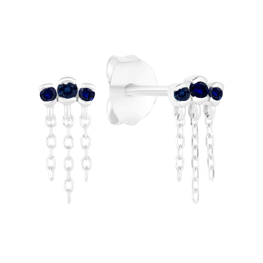 Gaze Earrings with Blue Sapphire