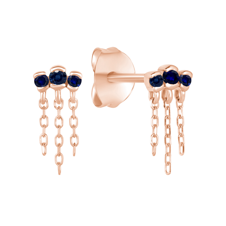 Gaze Earrings with Blue Sapphire
