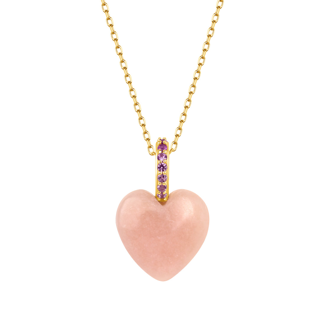 Love Necklace with Pink Opal