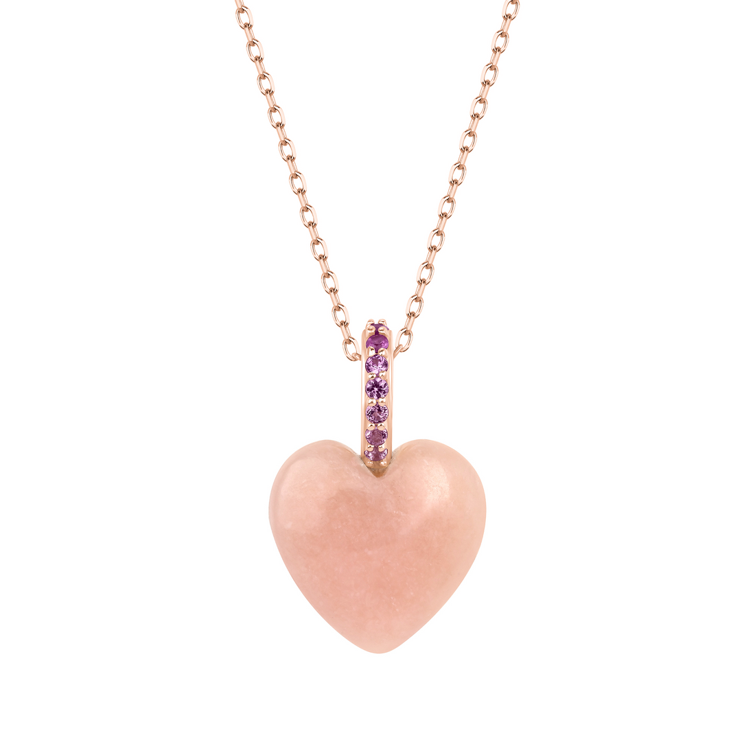Love Necklace with Pink Opal