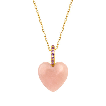 Love Necklace with Pink Opal